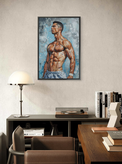 Ronaldo Standing Portrait-Luxurious-Lifestyle & Hobbies-3D Textured Wall Art | UV Embossed Canvas Wall Frame for Kids room and Sports area