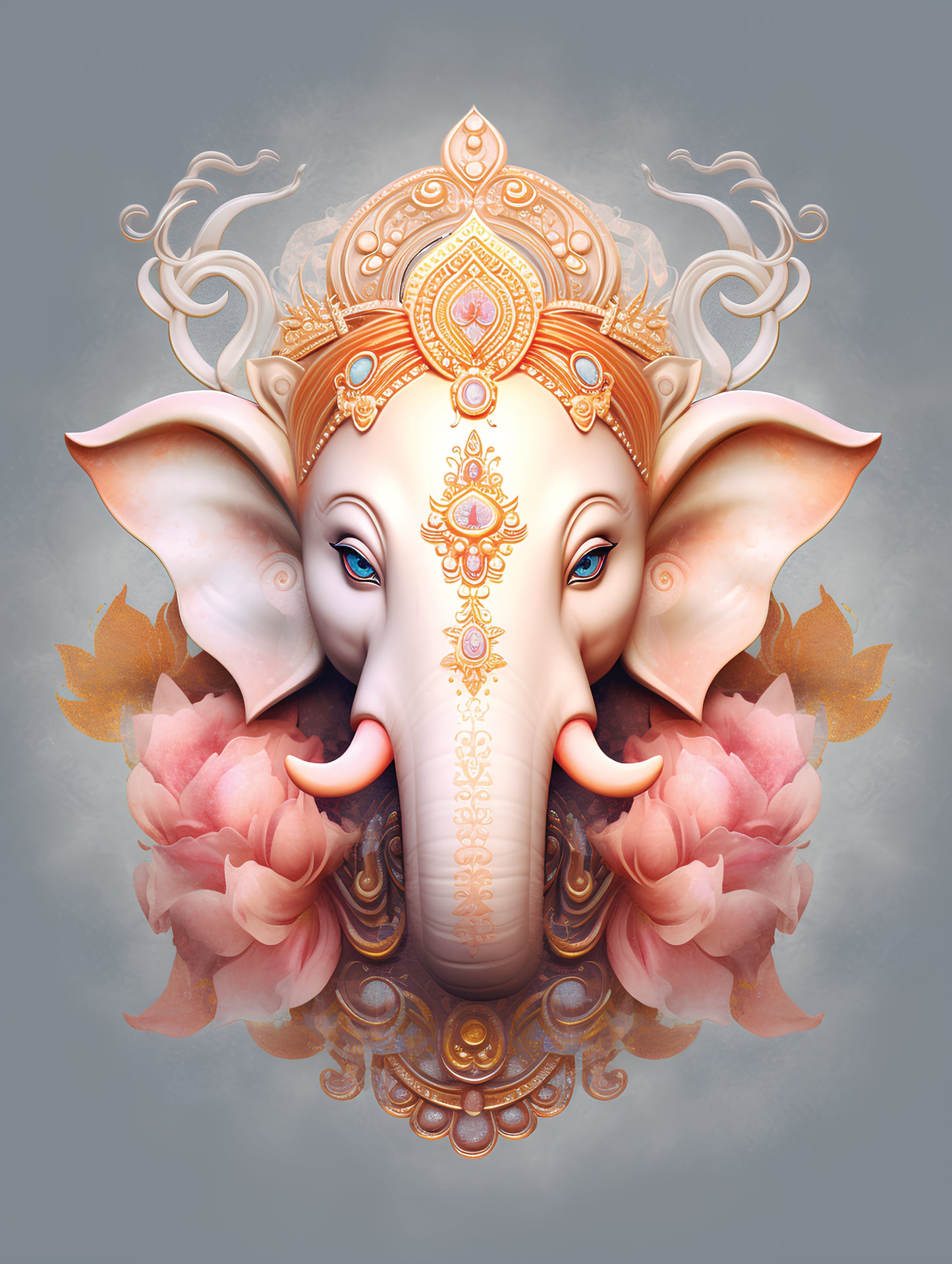 ganesh ji-Luxurious-Spiritual & Mindful 3D Textured Wall Art | UV Printed Embossed Canvas Wall Frame for Prayer room ,Meditation Space
