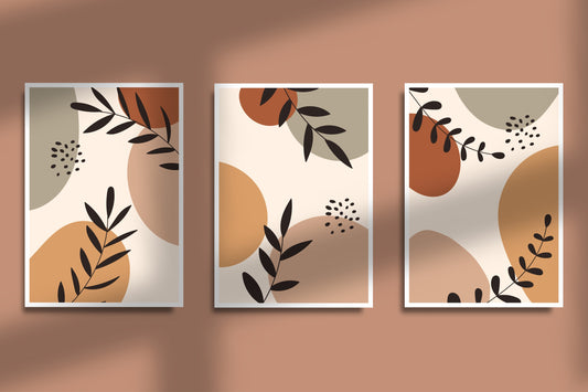 set_of_posters_abstract_shapes_floral_line-luxury-3D Textured Wall Art | UV Embossed Canvas Wall Frame for Home decor