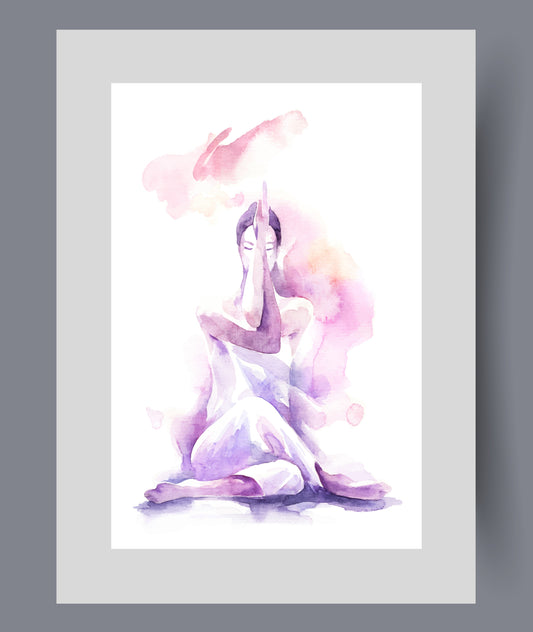 woman-does-yoga-meditation-Luxurious-Serenity & Wellness-3D Textured Wall Art | UV Embossed Canvas Wall Frame for Meditation Space