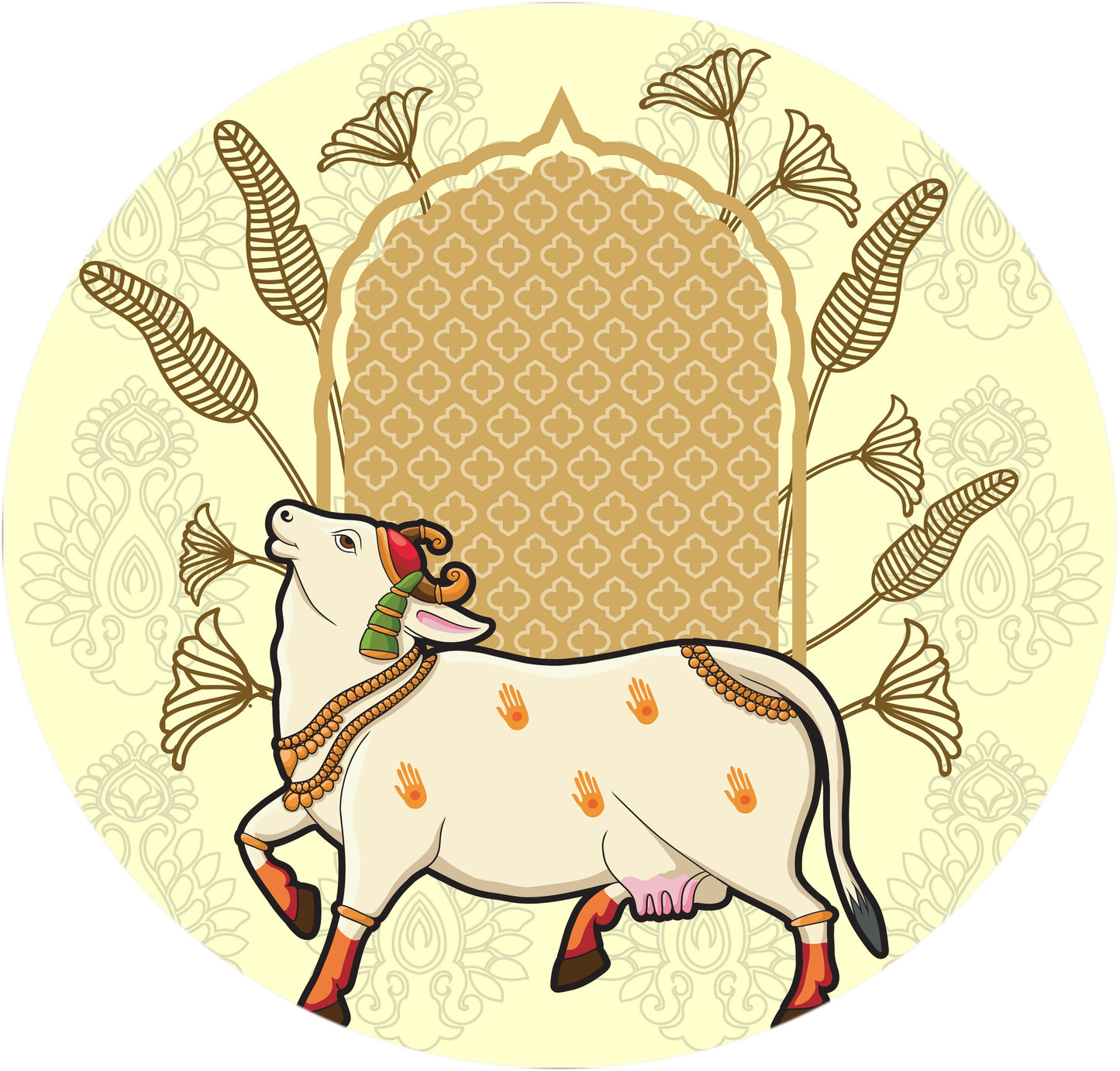 cow pichwai-Luxurious | 3D Textured Wall Art | UV Printed Embossed Canvas Wall Frame for living room