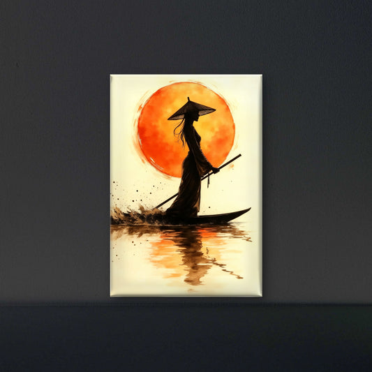 Serenity in the Rising Sun-Luxurious-Modern Art & Abstract| 3D Textured Wall Art | UV Printed Embossed Canvas Wall Frame for Office,Meditation Space