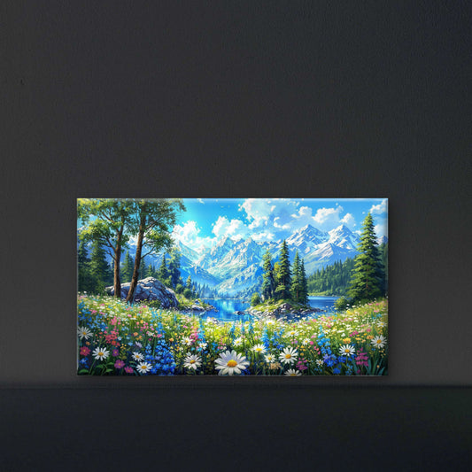 Serenity in the Snow-Capped Valley-Luxurious-Nature and landscape | 3D Textured Wall Art | UV Printed Embossed Canvas Wall Frame for Home Decor,Living Room