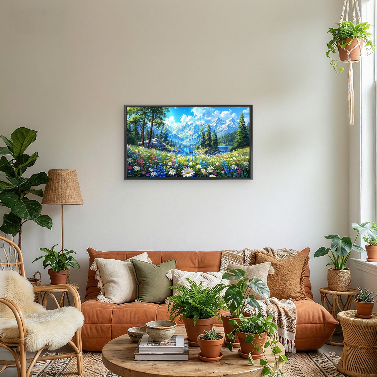 Serenity in the Snow-Capped Valley-Luxurious-Nature and landscape | 3D Textured Wall Art | UV Printed Embossed Canvas Wall Frame for Home Decor,Living Room