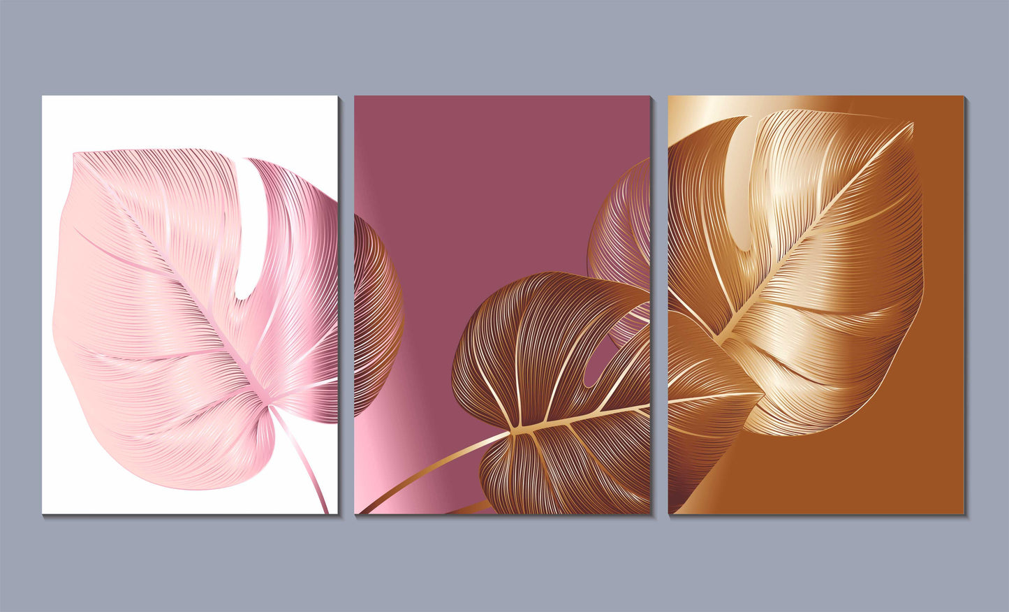 Set of 3 canvases-luxury-3D Textured Wall Art | UV Embossed Canvas Wall Frame for Home decor