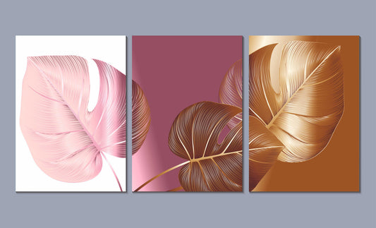 Set of 3 canvases-luxury-3D Textured Wall Art | UV Embossed Canvas Wall Frame for Home decor