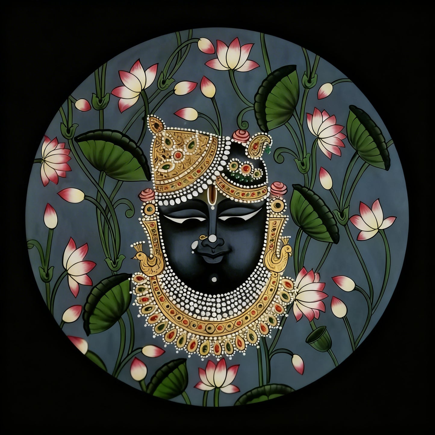 Shri Nathji’s Divine Gaze-Luxurious | 3D Textured Wall Art | UV Printed Embossed Canvas Wall Frame for living room,home decor