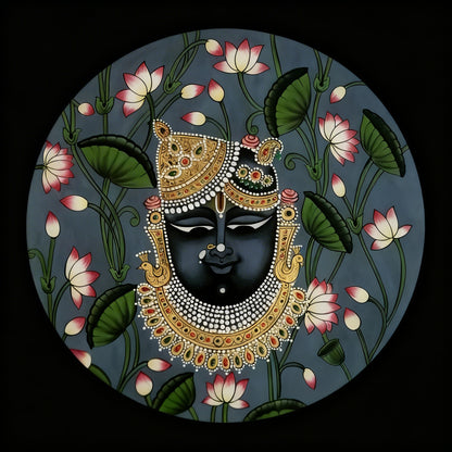 Shri Nathji’s Divine Gaze-Luxurious | 3D Textured Wall Art | UV Printed Embossed Canvas Wall Frame for living room,home decor