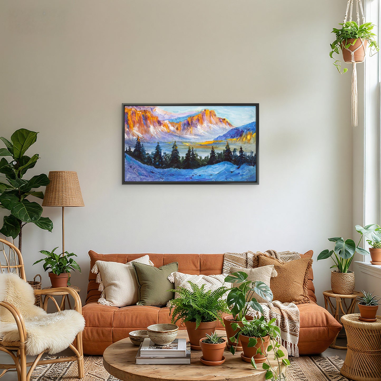 Snow-capped mountains-Luxurious-Nature and landscape | 3D Textured Wall Art | UV Printed Embossed Canvas Wall Frame for Home Decor,Living Room