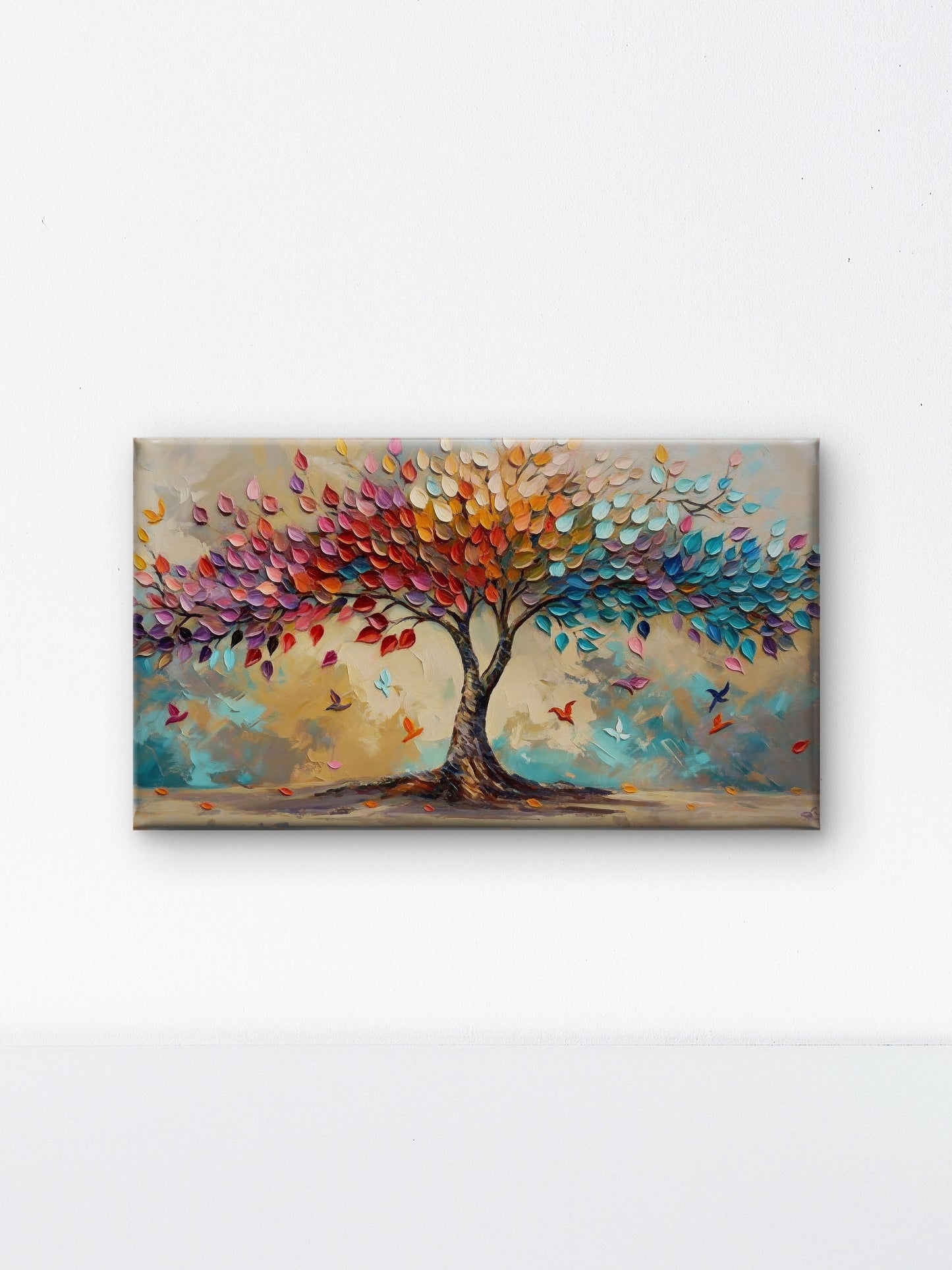 Spectrum_Tree_Impasto-Luxury-Floral & Botanical-3D Textured Wall Art | UV Embossed Canvas Wall Frame for Living room and bed room
