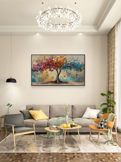 Spectrum_Tree_Impasto-Luxury-Floral & Botanical-3D Textured Wall Art | UV Embossed Canvas Wall Frame for Living room and bed room