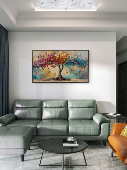 Spectrum_Tree_Impasto-Luxury-Floral & Botanical-3D Textured Wall Art | UV Embossed Canvas Wall Frame for Living room and bed room