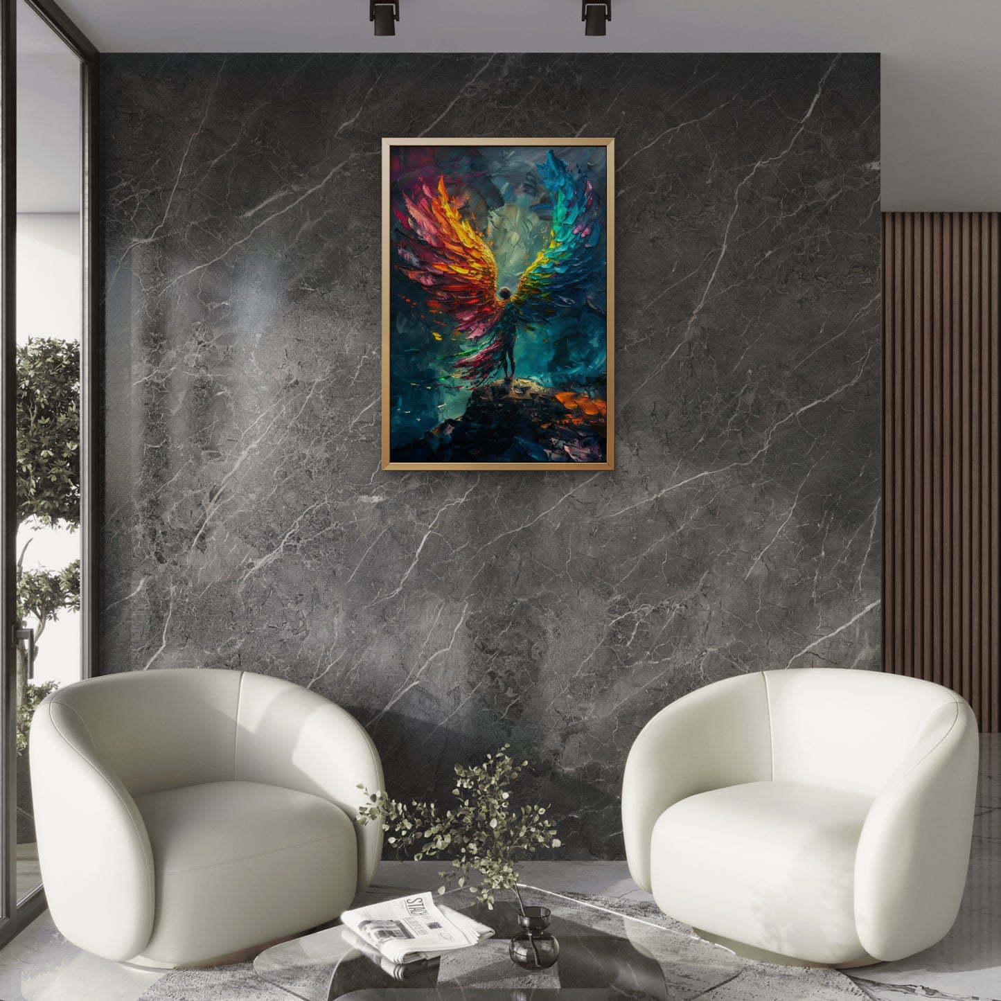 Spirit of the Sun and Sea-Luxury-Cosmic & Fantasy-3D Textured Wall Art | UV Embossed Canvas Wall Frame for Kids room and living room