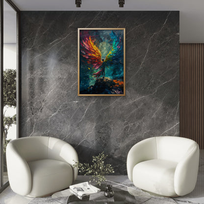 Spirit of the Sun and Sea-Luxury-Cosmic & Fantasy-3D Textured Wall Art | UV Embossed Canvas Wall Frame for Kids room and living room