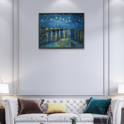 Starry_Night_Over_the_Rhone-Luxurious-Nature and landscape | 3D Textured Wall Art | UV Printed Embossed Canvas Wall Frame for Home Decor,Living Room