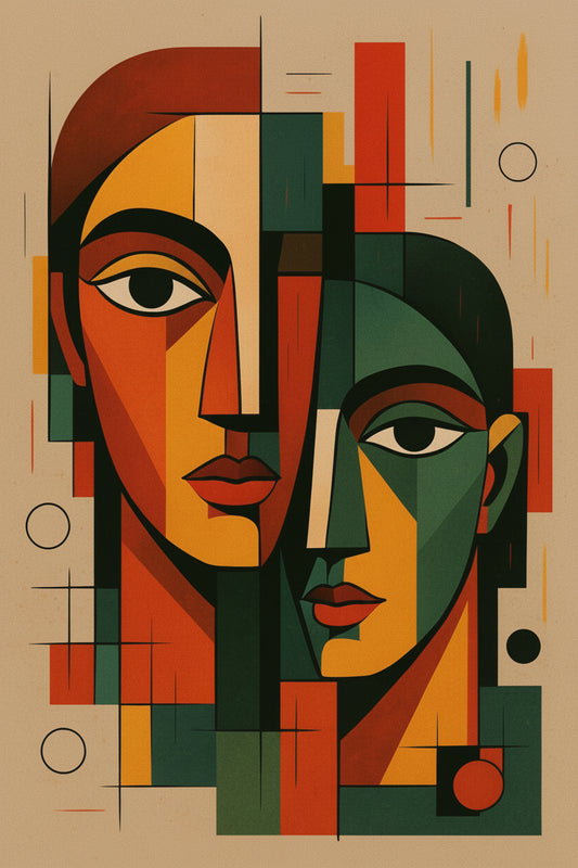 Surreal Faces Abstract Portrait-Luxurious-Modern Art & Abstract| 3D Textured Wall Art | UV Printed Embossed Canvas Wall Frame for Office,Meditation Space