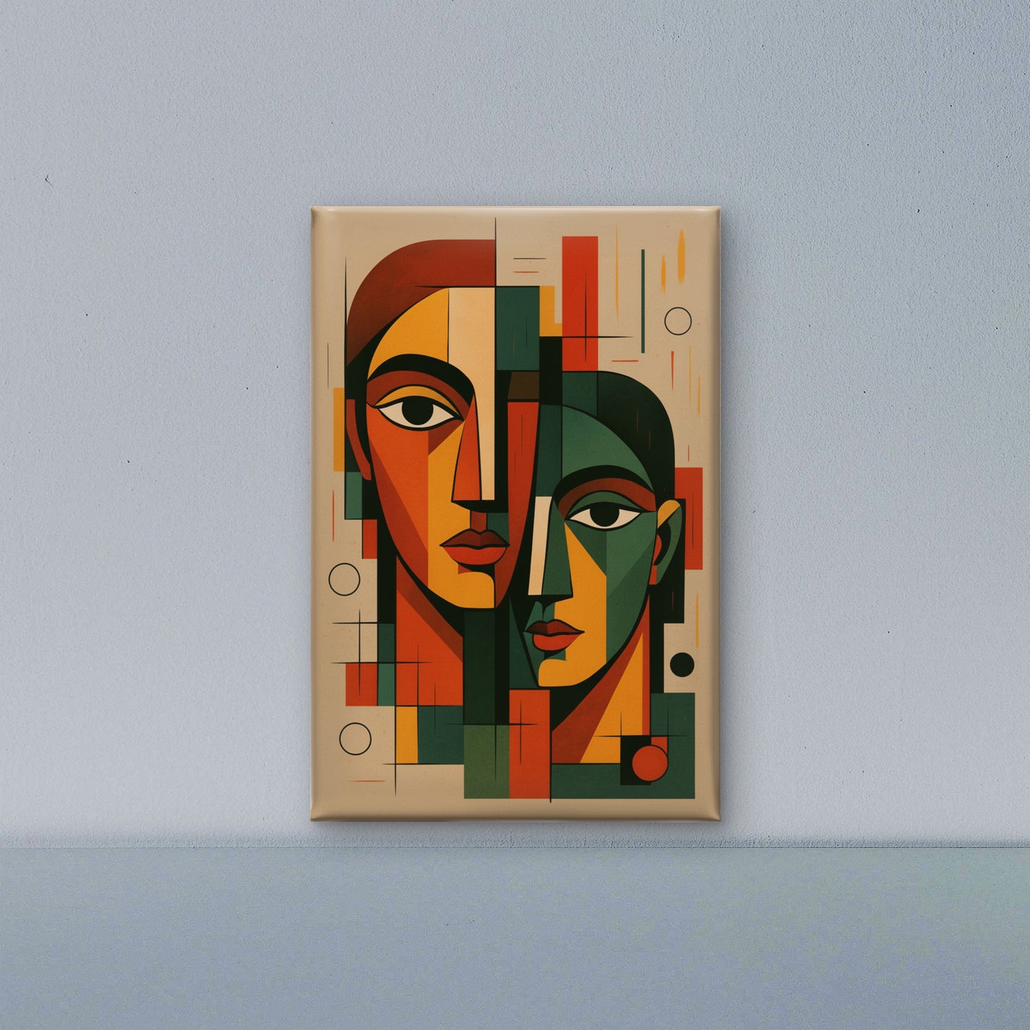 Surreal Faces Abstract Portrait-Luxurious-Modern Art & Abstract| 3D Textured Wall Art | UV Printed Embossed Canvas Wall Frame for Office,Meditation Space
