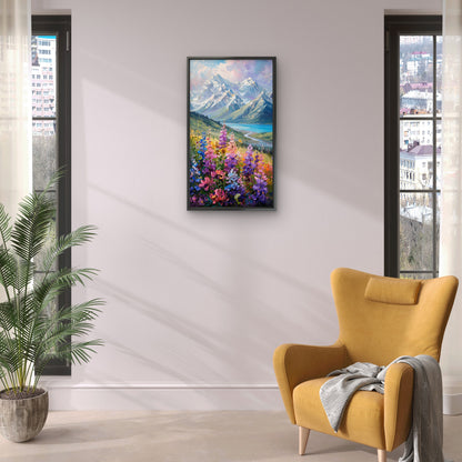 Textured Pastel Alpine Luxurious-Floral & Botanical -3D Textured Wall Art | UV Embossed Canvas Wall Frame for Home decor