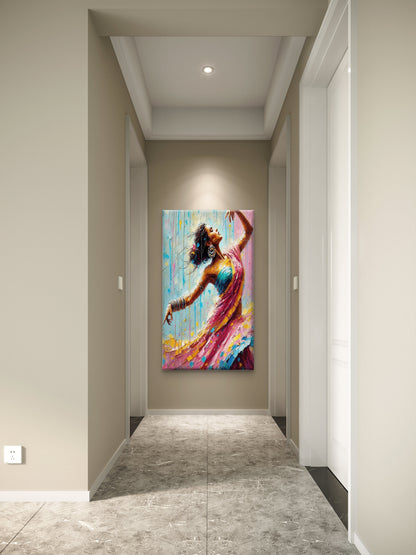 Textured_Drip_Dancer_Girl-Luxurious-Lifestyle & Hobbies-3D Textured Wall Art | UV Embossed Canvas Wall Frame for Passage area and home decor