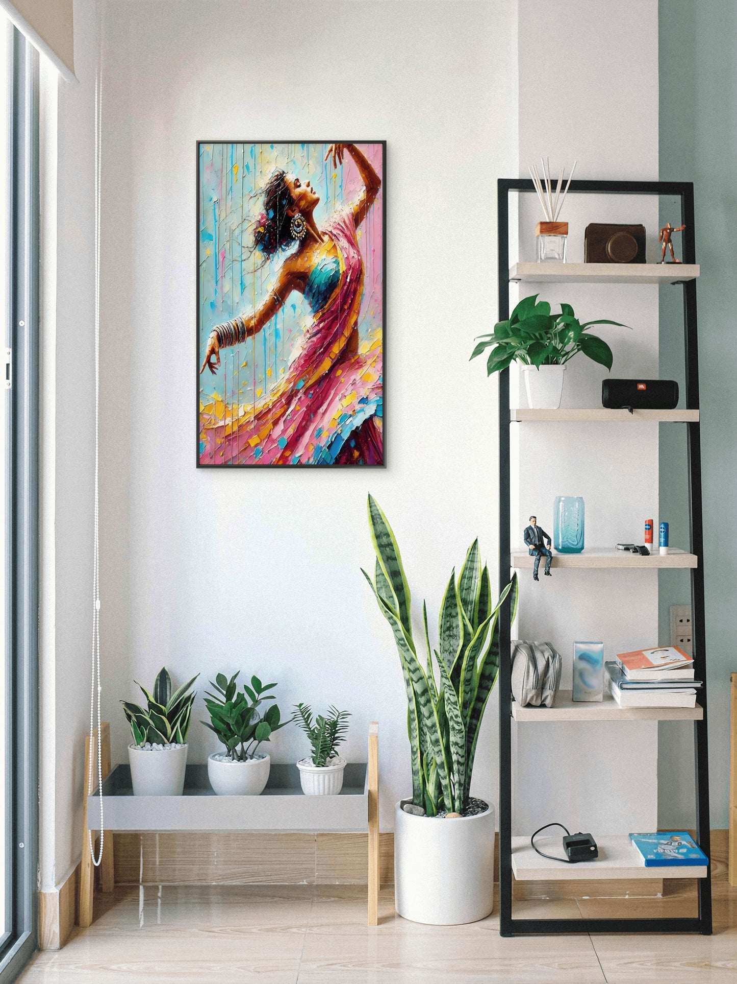 Textured_Drip_Dancer_Girl-Luxurious-Lifestyle & Hobbies-3D Textured Wall Art | UV Embossed Canvas Wall Frame for Passage area and home decor