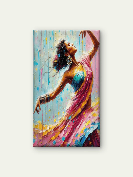 Textured_Drip_Dancer_Girl-Luxurious-Lifestyle & Hobbies-3D Textured Wall Art | UV Embossed Canvas Wall Frame for Passage area and home decor