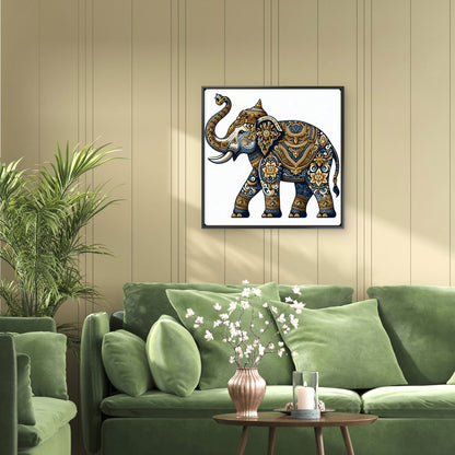 Thai Pattern Elephant Festival Decorate -Luxurious-Wildlife & Animals-3D Textured Wall Art | UV Embossed Canvas Wall Frame for Home decor