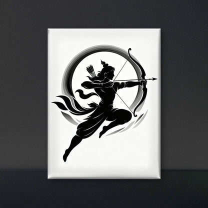 The Archer of Ayodhya-Luxurious-Spiritual & Mindful 3D Textured Wall Art | UV Printed Embossed Canvas Wall Frame for Prayer room ,Meditation Space