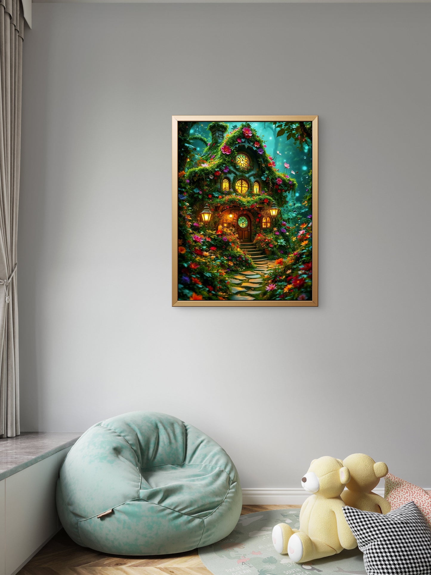 The Botanist’s Sanctuary-Luxury-Kids & Whimsical-3D Textured Wall Art | UV Embossed Canvas Wall Frame for Kids room