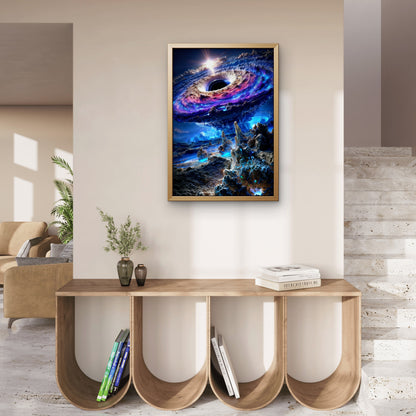 The Eye of the Celestial Storm-Premium-Cosmic & Fantasy-3D Textured Wall Art | UV Embossed Canvas Wall Frame for Kids room and living room