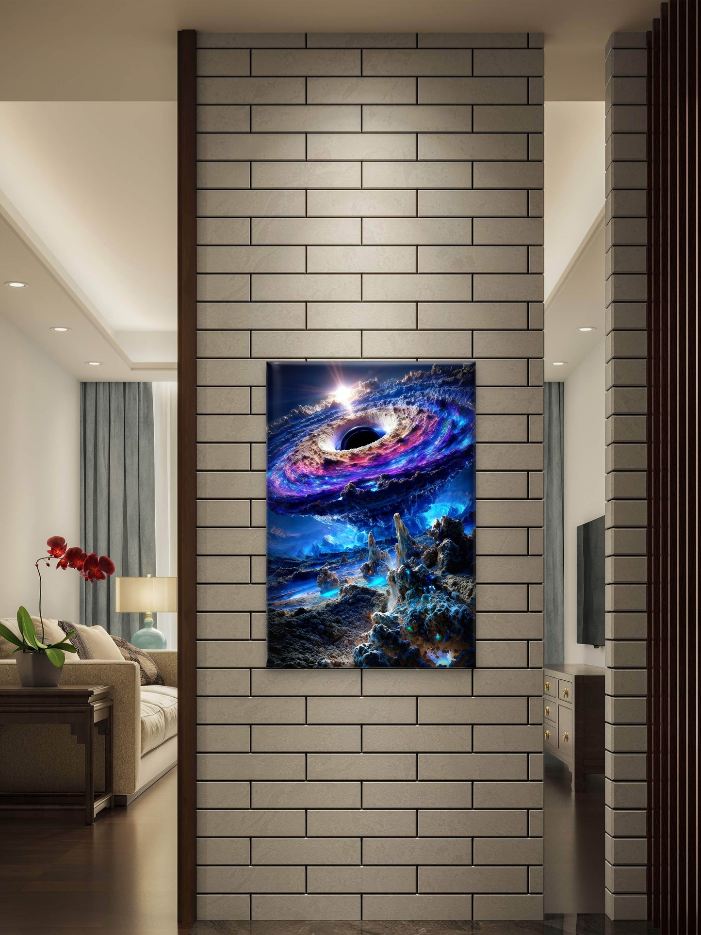 The Eye of the Celestial Storm-Premium-Cosmic & Fantasy-3D Textured Wall Art | UV Embossed Canvas Wall Frame for Kids room and living room