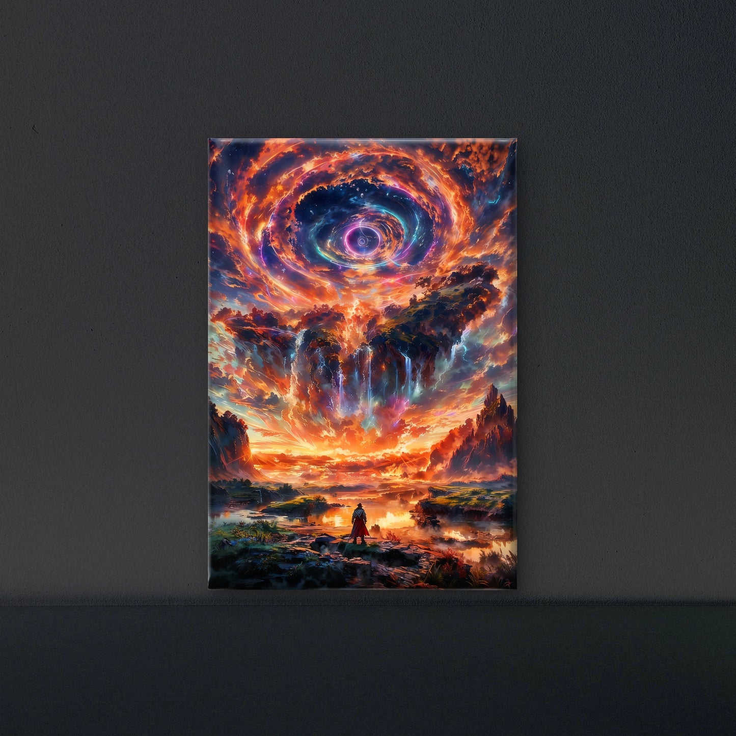 The Eye of the Cosmic Storm-luxury-Cosmic & Fantasy-3D Textured Wall Art | UV Embossed Canvas Wall Frame for Kids room and living room