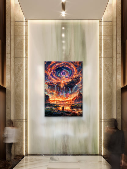 The Eye of the Cosmic Storm-luxury-Cosmic & Fantasy-3D Textured Wall Art | UV Embossed Canvas Wall Frame for Kids room and living room