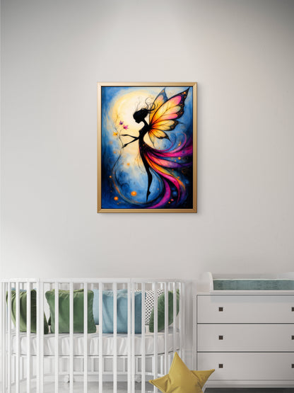 The Fairy of the Golden Bloom-Premium-Kids & Whimsical-3D Textured Wall Art | UV Embossed Canvas Wall Frame for Kids room