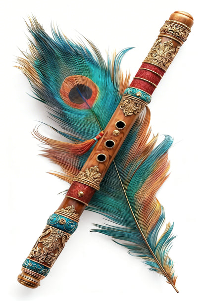 The Flutist-Luxurious-Spiritual & Mindful 3D Textured Wall Art | UV Printed Embossed Canvas Wall Frame for Prayer room ,Meditation Space