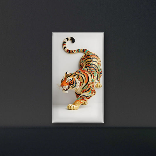 The Ornate Gilded Tiger-Luxurious-Wildlife & Animals-3D Textured Wall Art | UV Embossed Canvas Wall Frame for Home decor