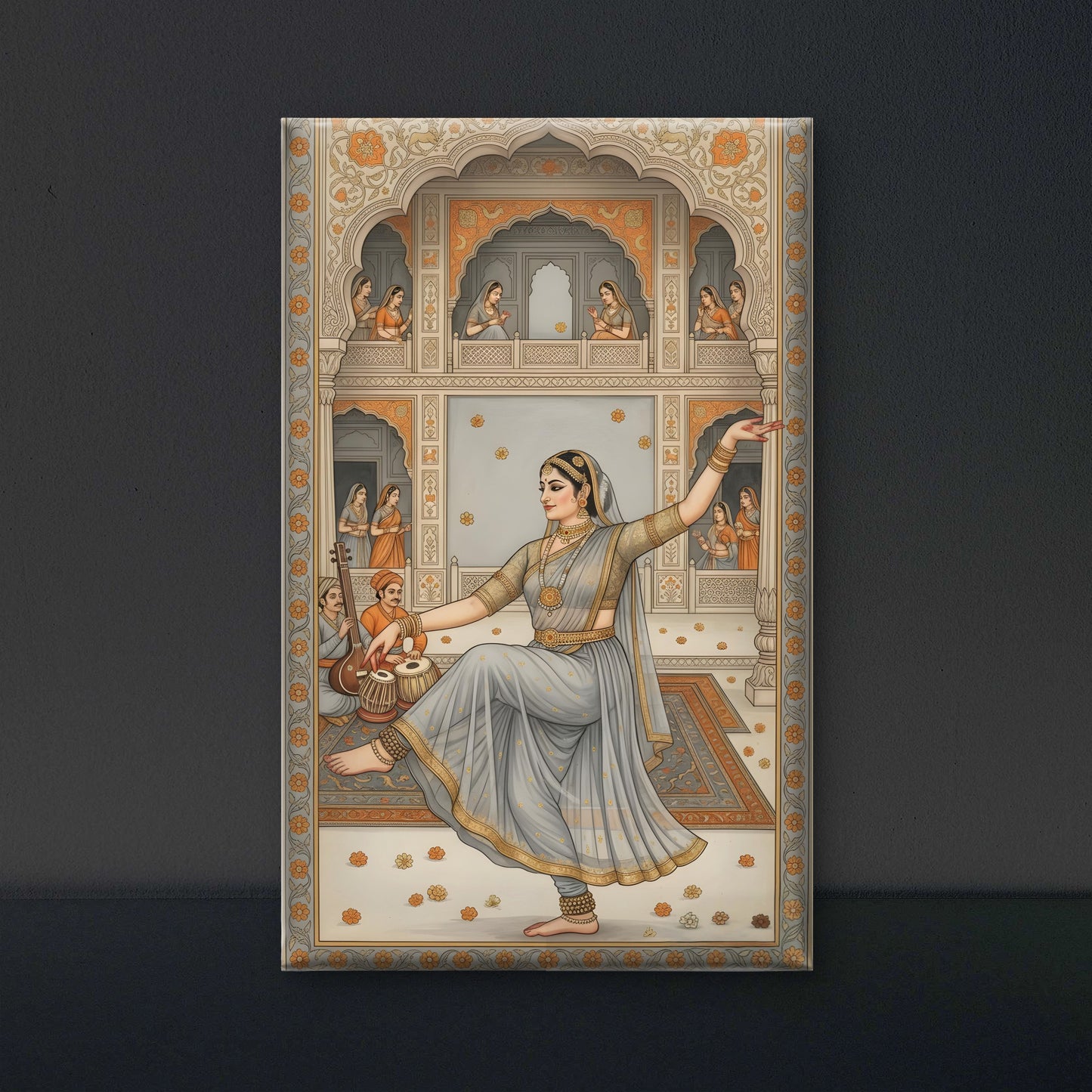 The Royal Kathak-Luxurious-Indian Culture &  Folk Art 3D Textured Wall Art | UV Printed Embossed Canvas Wall Frame for Home Decor,living Room