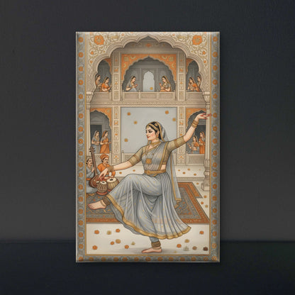 The Royal Kathak-Luxurious-Indian Culture &  Folk Art 3D Textured Wall Art | UV Printed Embossed Canvas Wall Frame for Home Decor,living Room