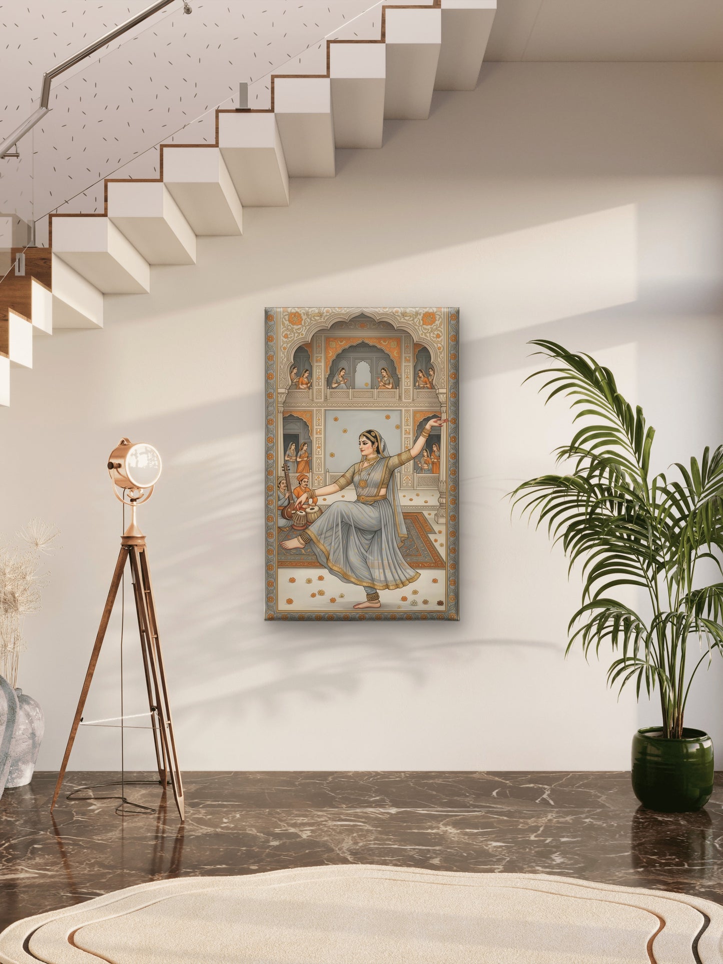 The Royal Kathak-Luxurious-Indian Culture &  Folk Art 3D Textured Wall Art | UV Printed Embossed Canvas Wall Frame for Home Decor,living Room