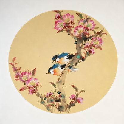 The Silent Songbirds-Luxurious | 3D Textured Wall Art | UV Printed Embossed Canvas Wall Frame for living room,home decor