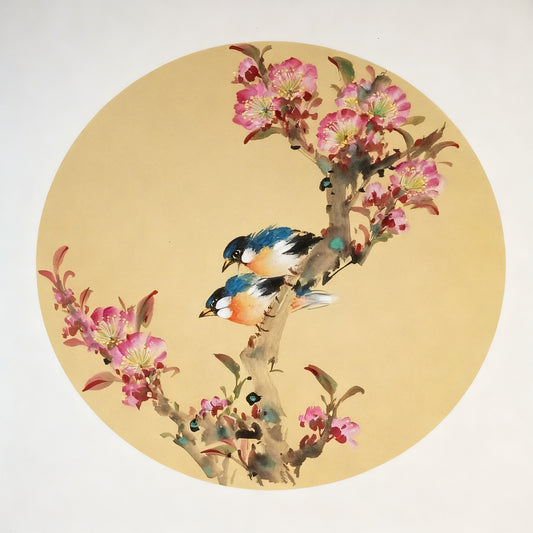 The Silent Songbirds-Luxurious | 3D Textured Wall Art | UV Printed Embossed Canvas Wall Frame for living room,home decor