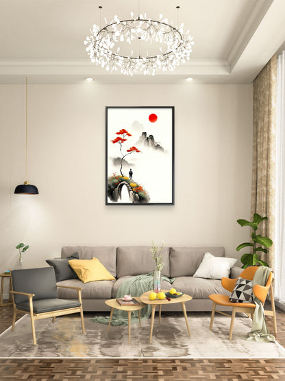 The Traveler at the Stone Arch-Luxurious-Nature and landscape | 3D Textured Wall Art | UV Printed Embossed Canvas Wall Frame for Home Decor,Living Room