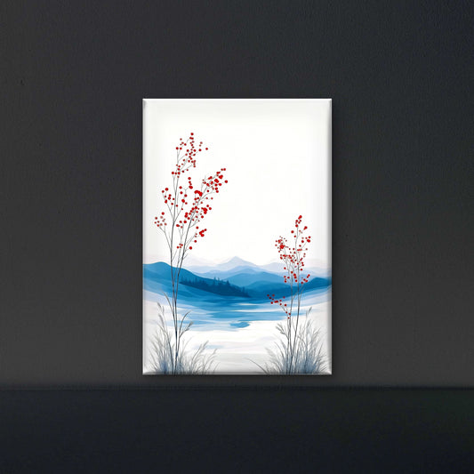 The Winter Berry Path-Luxurious-Nature and landscape | 3D Textured Wall Art | UV Printed Embossed Canvas Wall Frame for Home Decor,Living Room