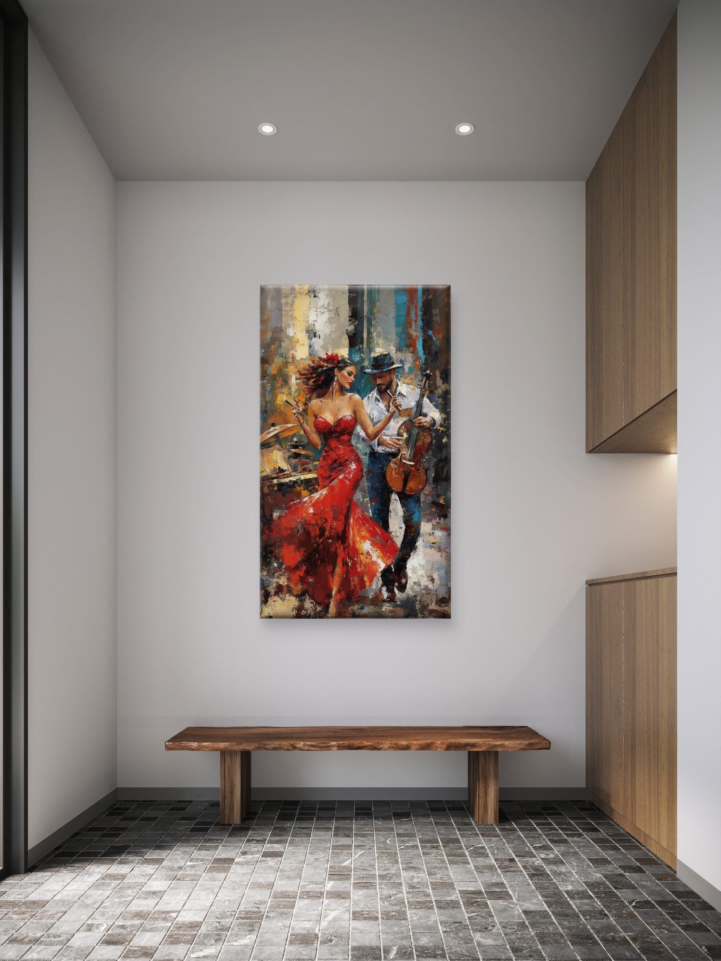 The_Cellists_Muse_Couple-Luxurious-Love & Togetherness-3D Textured Wall Art | UV Embossed Canvas Wall Frame for bed room