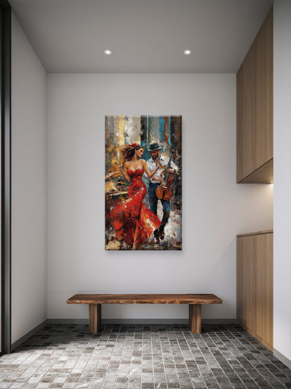 The_Cellists_Muse_Couple-Luxurious-Love & Togetherness-3D Textured Wall Art | UV Embossed Canvas Wall Frame for bed room