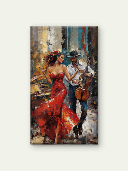 The_Cellists_Muse_Couple-Luxurious-Love & Togetherness-3D Textured Wall Art | UV Embossed Canvas Wall Frame for bed room
