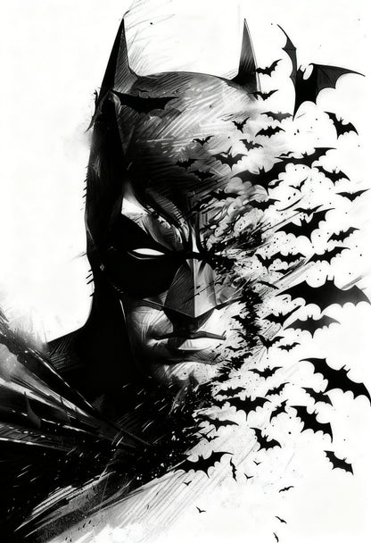 Batman captures a powerful moment of transformation-Premium-Kids & Whimsical-3D Textured Wall Art | UV Embossed Canvas Wall Frame for Kids room