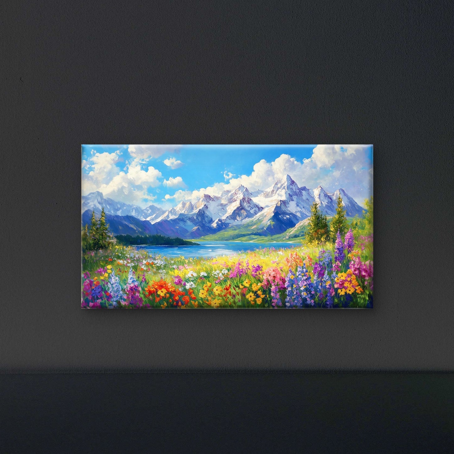 Vibrant_alpine_spring_landscape Luxurious-Nature & Landscapes-3D Textured Wall Art | UV Embossed Canvas Wall Frame for Home decor