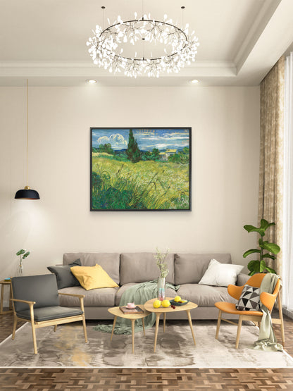 Vincent_van_Green_field-Luxurious-Nature and landscape | 3D Textured Wall Art | UV Printed Embossed Canvas Wall Frame for Home Decor,Living Room