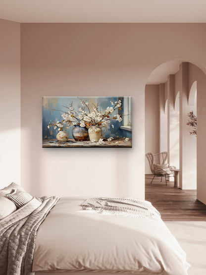 Vintage_Ceramics_Flower pot-premium-Floral & Botanical-3D Textured Wall Art | UV Embossed Canvas Wall Frame for home decor and bed room
