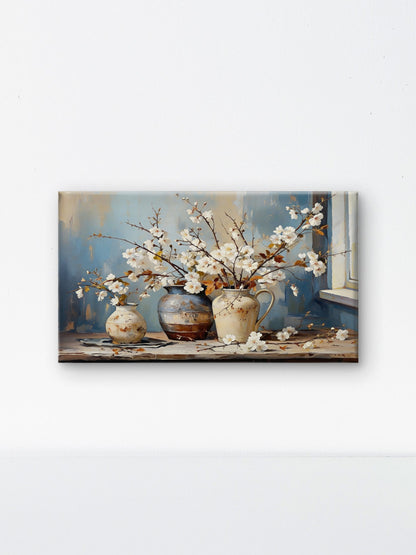 Vintage_Ceramics_Flower pot-premium-Floral & Botanical-3D Textured Wall Art | UV Embossed Canvas Wall Frame for home decor and bed room